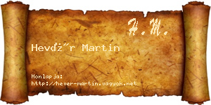 Hevér Martin névjegykártya
