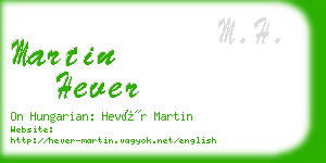 martin hever business card